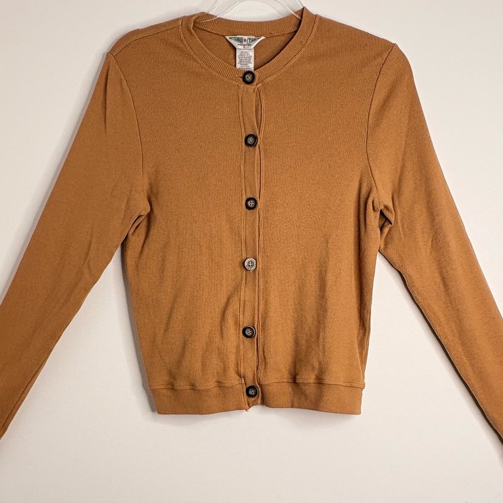 Hard Tail Brown Ribbed Top Size Large